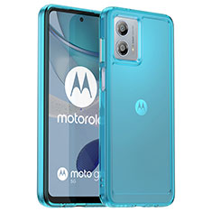Silikon Schutzhülle Rahmen Tasche Hülle Durchsichtig Transparent J02S für Motorola Moto G53j 5G Blau