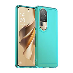 Silikon Schutzhülle Rahmen Tasche Hülle Durchsichtig Transparent J02S für Oppo Reno10 Pro+ Plus 5G Blau