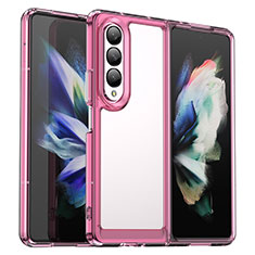 Silikon Schutzhülle Rahmen Tasche Hülle Durchsichtig Transparent J02S für Samsung Galaxy Z Fold4 5G Rosegold