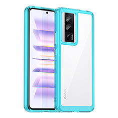 Silikon Schutzhülle Rahmen Tasche Hülle Durchsichtig Transparent J02S für Xiaomi Redmi K60 5G Cyan