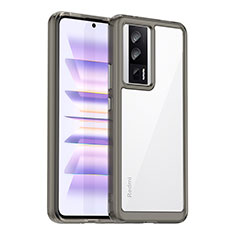 Silikon Schutzhülle Rahmen Tasche Hülle Durchsichtig Transparent J02S für Xiaomi Redmi K60 5G Dunkelgrau