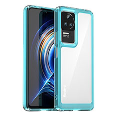 Silikon Schutzhülle Rahmen Tasche Hülle Durchsichtig Transparent J02S für Xiaomi Redmi K60E 5G Cyan