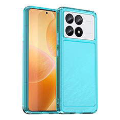 Silikon Schutzhülle Rahmen Tasche Hülle Durchsichtig Transparent J02S für Xiaomi Redmi K70 Pro 5G Blau