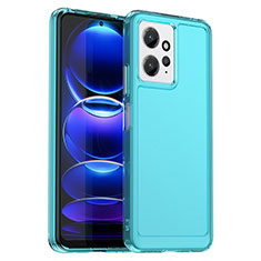 Silikon Schutzhülle Rahmen Tasche Hülle Durchsichtig Transparent J02S für Xiaomi Redmi Note 12 4G Blau