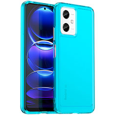 Silikon Schutzhülle Rahmen Tasche Hülle Durchsichtig Transparent J02S für Xiaomi Redmi Note 12R Pro 5G Blau