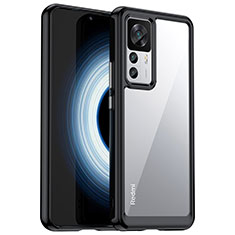 Silikon Schutzhülle Rahmen Tasche Hülle Durchsichtig Transparent J04S für Xiaomi Mi 12T Pro 5G Schwarz