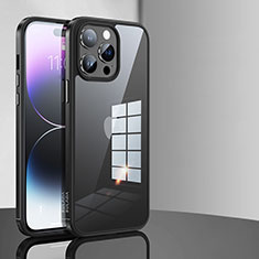 Silikon Schutzhülle Rahmen Tasche Hülle Durchsichtig Transparent LD1 für Apple iPhone 13 Pro Schwarz