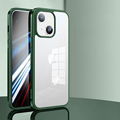 Silikon Schutzhülle Rahmen Tasche Hülle Durchsichtig Transparent LD1 für Apple iPhone 14 Grün
