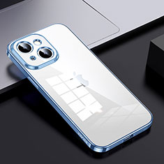Silikon Schutzhülle Rahmen Tasche Hülle Durchsichtig Transparent LD2 für Apple iPhone 13 Hellblau