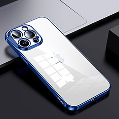 Silikon Schutzhülle Rahmen Tasche Hülle Durchsichtig Transparent LD2 für Apple iPhone 13 Pro Max Blau