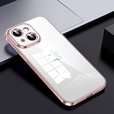 Silikon Schutzhülle Rahmen Tasche Hülle Durchsichtig Transparent LD2 für Apple iPhone 13 Rosegold