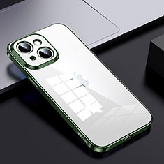 Silikon Schutzhülle Rahmen Tasche Hülle Durchsichtig Transparent LD2 für Apple iPhone 14 Grün