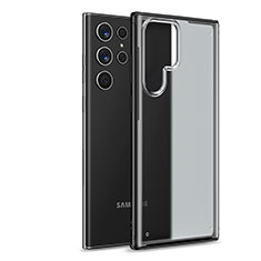 Silikon Schutzhülle Rahmen Tasche Hülle Durchsichtig Transparent M02 für Samsung Galaxy S23 Ultra 5G Schwarz