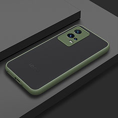 Silikon Schutzhülle Rahmen Tasche Hülle Durchsichtig Transparent M02 für Vivo iQOO 8 5G Armee-Grün