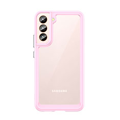 Silikon Schutzhülle Rahmen Tasche Hülle Durchsichtig Transparent M03 für Samsung Galaxy S21 5G Rosa