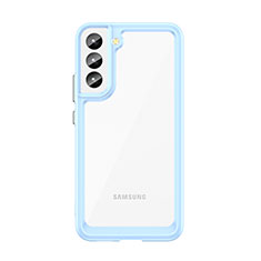 Silikon Schutzhülle Rahmen Tasche Hülle Durchsichtig Transparent M03 für Samsung Galaxy S22 Plus 5G Blau