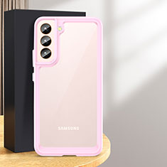 Silikon Schutzhülle Rahmen Tasche Hülle Durchsichtig Transparent M03 für Samsung Galaxy S24 5G Rosa