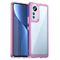 Silikon Schutzhülle Rahmen Tasche Hülle Durchsichtig Transparent M06 für Xiaomi Mi 12 Lite 5G Pink