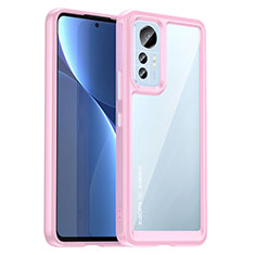 Silikon Schutzhülle Rahmen Tasche Hülle Durchsichtig Transparent M06 für Xiaomi Mi 12 Pro 5G Rosa