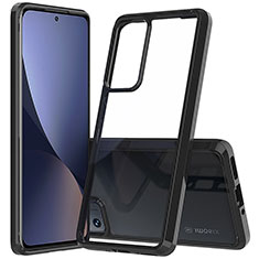 Silikon Schutzhülle Rahmen Tasche Hülle Durchsichtig Transparent M07 für Xiaomi Mi 12 Pro 5G Schwarz