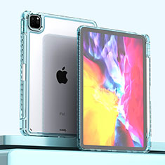 Silikon Schutzhülle Rahmen Tasche Hülle Durchsichtig Transparent P01 für Apple iPad Pro 11 (2021) Blau