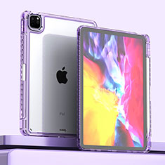 Silikon Schutzhülle Rahmen Tasche Hülle Durchsichtig Transparent P01 für Apple iPad Pro 11 (2021) Violett