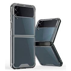 Silikon Schutzhülle Rahmen Tasche Hülle Durchsichtig Transparent P01 für Samsung Galaxy Z Flip3 5G Grau