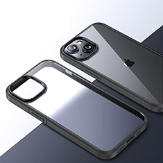 Silikon Schutzhülle Rahmen Tasche Hülle Durchsichtig Transparent QC2 für Apple iPhone 13 Dunkelgrau