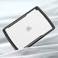 Silikon Schutzhülle Rahmen Tasche Hülle Durchsichtig Transparent Spiegel für Apple iPad 10.2 (2019) Schwarz