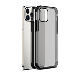 Silikon Schutzhülle Rahmen Tasche Hülle Durchsichtig Transparent Spiegel für Apple iPhone 12 Pro Max Schwarz