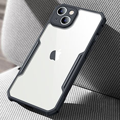 Silikon Schutzhülle Rahmen Tasche Hülle Durchsichtig Transparent Spiegel für Apple iPhone 14 Schwarz
