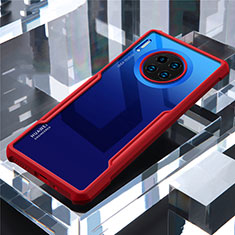 Silikon Schutzhülle Rahmen Tasche Hülle Durchsichtig Transparent Spiegel für Huawei Mate 30E Pro 5G Rot