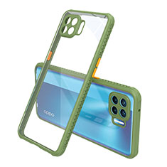 Silikon Schutzhülle Rahmen Tasche Hülle Durchsichtig Transparent Spiegel für Oppo A93 Grün