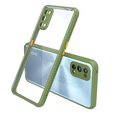 Silikon Schutzhülle Rahmen Tasche Hülle Durchsichtig Transparent Spiegel für Realme 7 Pro Grün