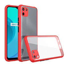 Silikon Schutzhülle Rahmen Tasche Hülle Durchsichtig Transparent Spiegel für Realme C11 Rot