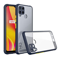 Silikon Schutzhülle Rahmen Tasche Hülle Durchsichtig Transparent Spiegel für Realme C15 Königs Blau