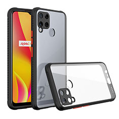 Silikon Schutzhülle Rahmen Tasche Hülle Durchsichtig Transparent Spiegel für Realme C15 Schwarz