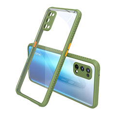 Silikon Schutzhülle Rahmen Tasche Hülle Durchsichtig Transparent Spiegel für Realme X7 Pro 5G Grün
