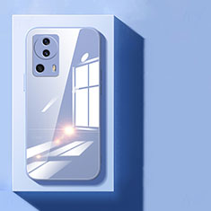 Silikon Schutzhülle Rahmen Tasche Hülle Durchsichtig Transparent Spiegel für Xiaomi Mi 13 Lite 5G Hellblau