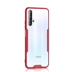 Silikon Schutzhülle Rahmen Tasche Hülle Durchsichtig Transparent Spiegel H01 für Huawei Honor 20 Rot