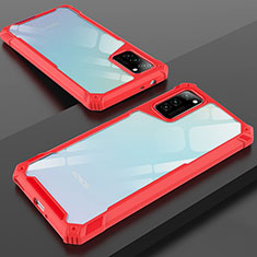 Silikon Schutzhülle Rahmen Tasche Hülle Durchsichtig Transparent Spiegel H01 für Huawei Honor V30 5G Rot