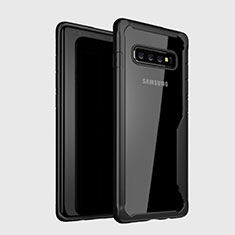 Silikon Schutzhülle Rahmen Tasche Hülle Durchsichtig Transparent Spiegel H01 für Samsung Galaxy S10 5G Schwarz
