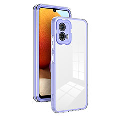 Silikon Schutzhülle Rahmen Tasche Hülle Durchsichtig Transparent Spiegel H01P für Motorola Moto G53 5G Violett