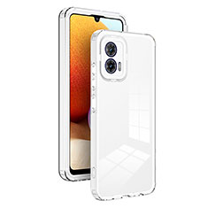 Silikon Schutzhülle Rahmen Tasche Hülle Durchsichtig Transparent Spiegel H01P für Motorola Moto G53 5G Weiß