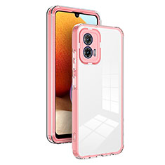 Silikon Schutzhülle Rahmen Tasche Hülle Durchsichtig Transparent Spiegel H01P für Motorola Moto G53j 5G Rosegold