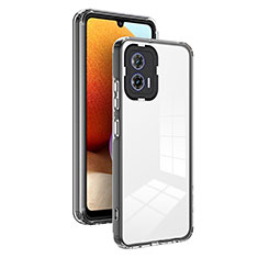 Silikon Schutzhülle Rahmen Tasche Hülle Durchsichtig Transparent Spiegel H01P für Motorola Moto G53j 5G Schwarz