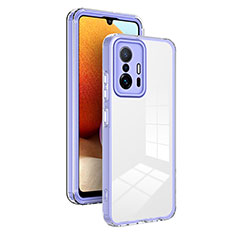 Silikon Schutzhülle Rahmen Tasche Hülle Durchsichtig Transparent Spiegel H01P für Xiaomi Mi 11T 5G Violett