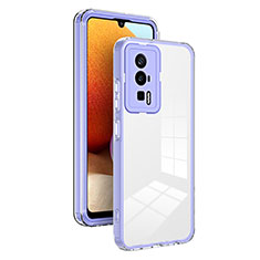 Silikon Schutzhülle Rahmen Tasche Hülle Durchsichtig Transparent Spiegel H01P für Xiaomi Poco F5 Pro 5G Violett