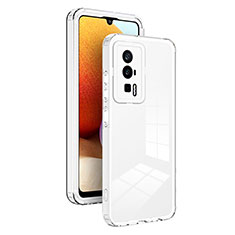 Silikon Schutzhülle Rahmen Tasche Hülle Durchsichtig Transparent Spiegel H01P für Xiaomi Poco F5 Pro 5G Weiß