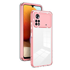 Silikon Schutzhülle Rahmen Tasche Hülle Durchsichtig Transparent Spiegel H01P für Xiaomi Poco X4 Pro 5G Rosegold